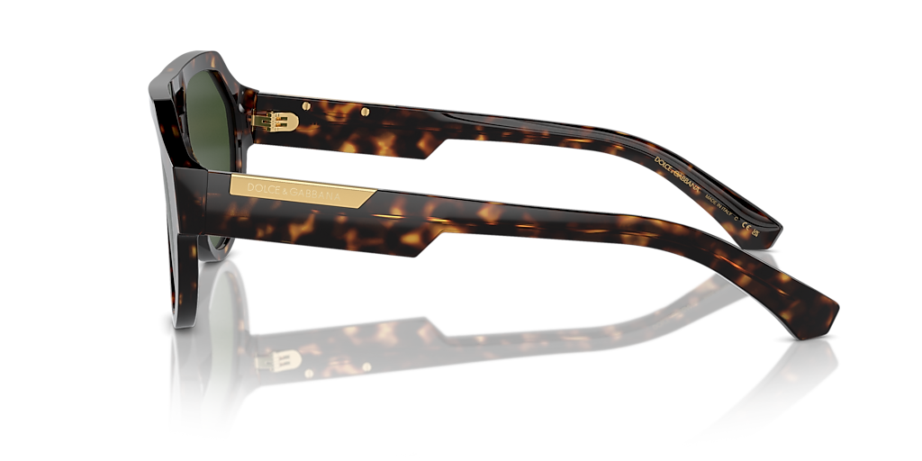 DOLCE&GABBANA DG4466F Havana - Men Luxury Sunglasses, Dark Green Lens