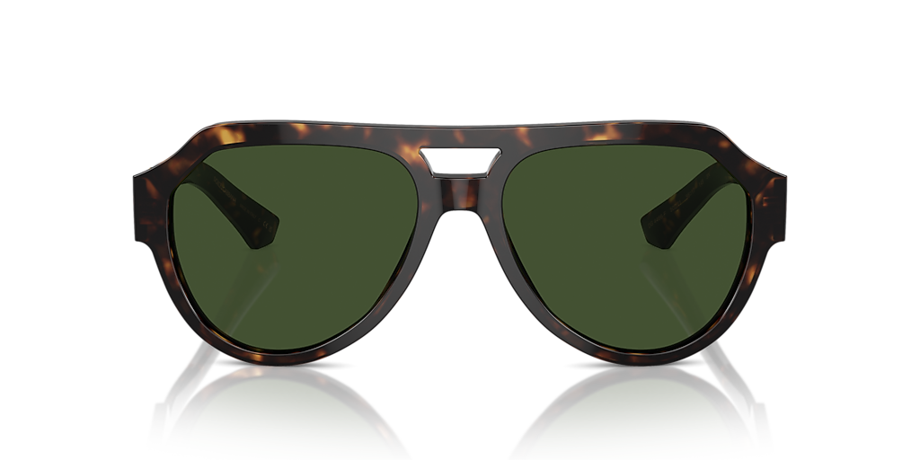 DOLCE&GABBANA DG4466F Havana - Men Luxury Sunglasses, Dark Green Lens