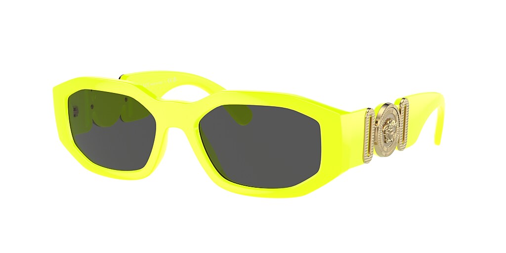 Versace VE4361 Biggie 53 Dark Grey & Yellow Fluo Sunglasses Sunglass