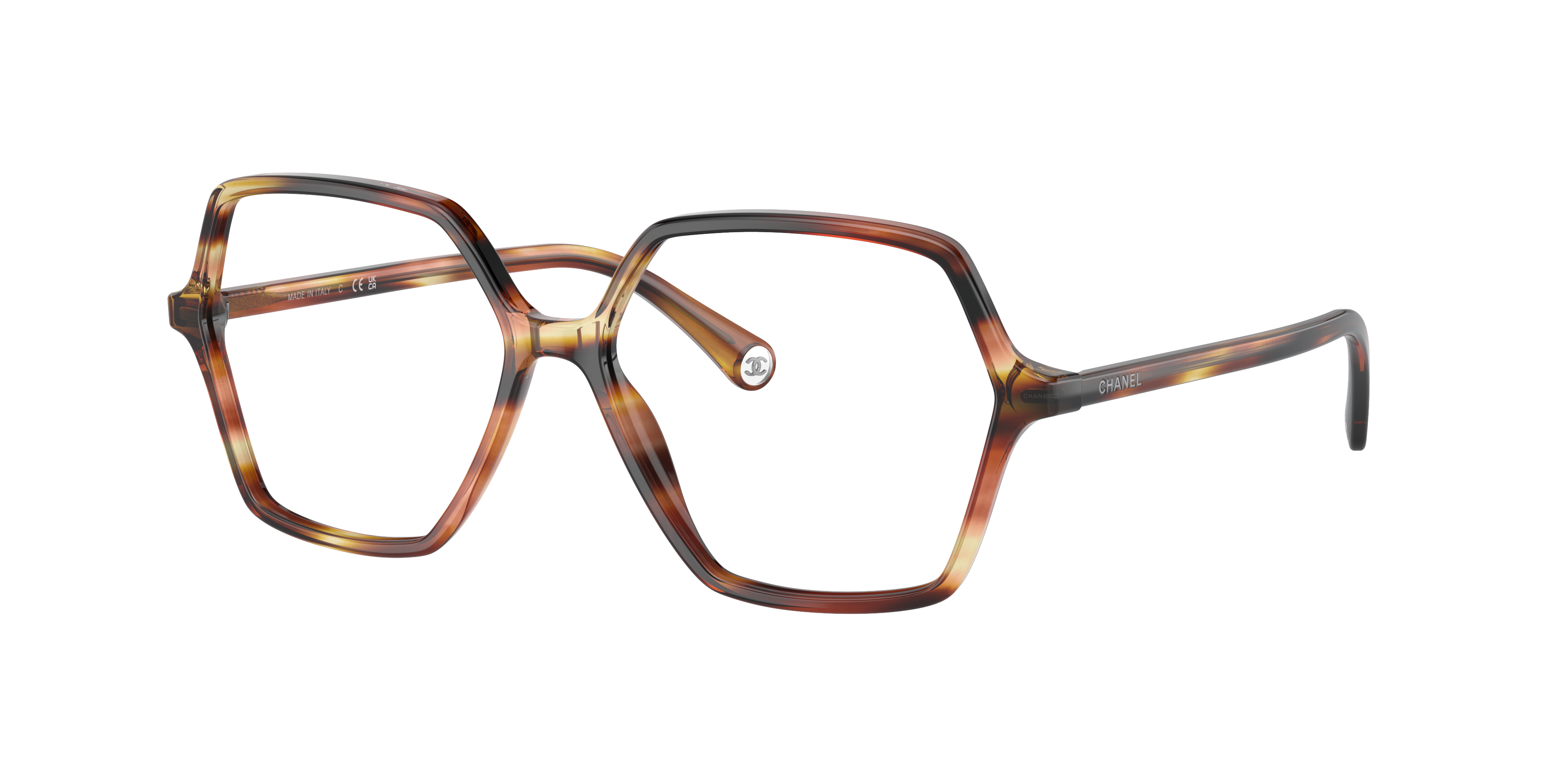 Chanel Woman Sunglass Square Eyeglasses CH3447A -  Frame color: Tortoise, Lens color: Demo Lens