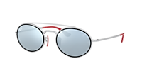 RAY-BAN RB3847M Scuderia Ferrari Collection Black - Unisex Sunglasses, G-15 Green Lens