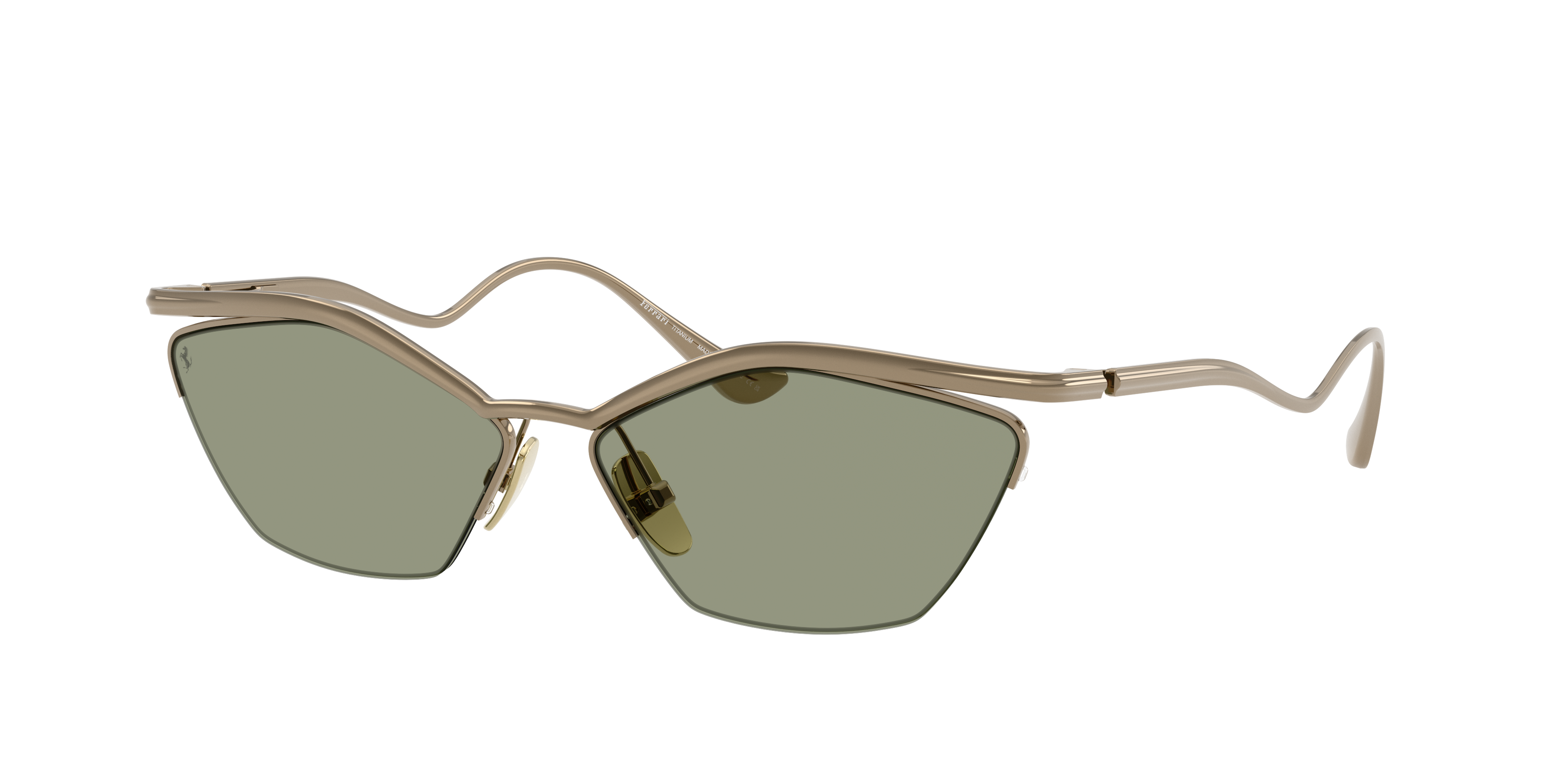 Ferrari Woman Sunglass FH1030T -  Frame color: Gold Shiny, Lens color: Dark Green