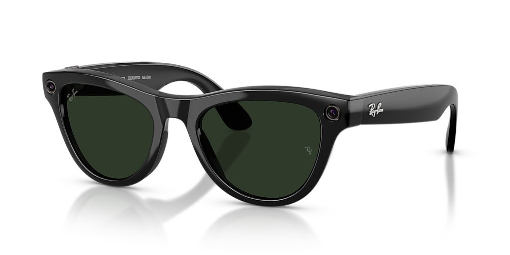 RW4014 Ray-Ban Meta Skyler Black - Unisex Sunglasses, G-15 Green Lens