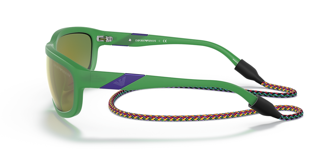 EMPORIO ARMANI EA4183U Matte Opal Green - Men Sunglasses, Grey Mirror Violet Lens