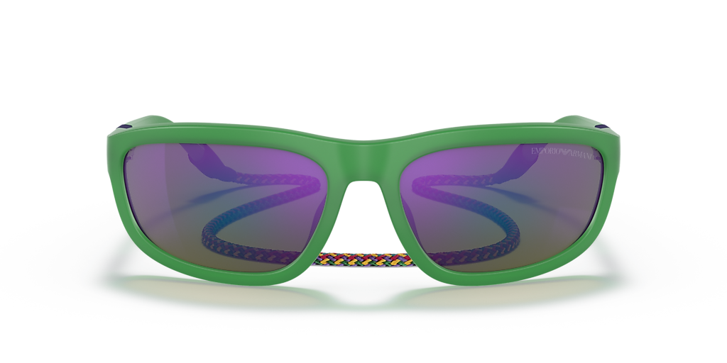 EMPORIO ARMANI EA4183U Matte Opal Green - Men Sunglasses, Grey Mirror Violet Lens