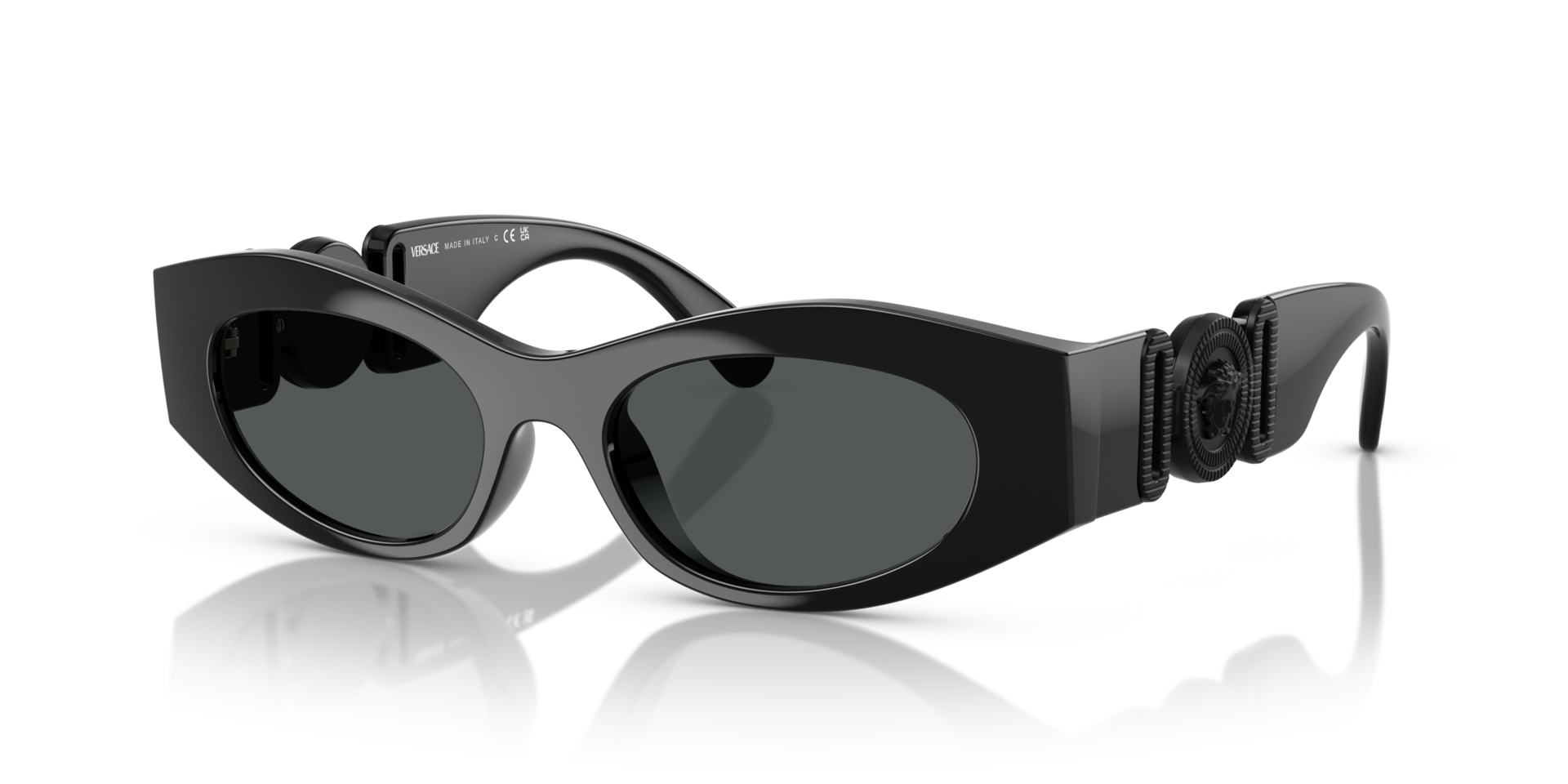 ?️ New Versace VE4480U 314/87 Sunglasses - White Frame, Dark Grey Lenses Versace VE4480U 314/87 White Sunglasses for Woman – LookerOnline main image 3