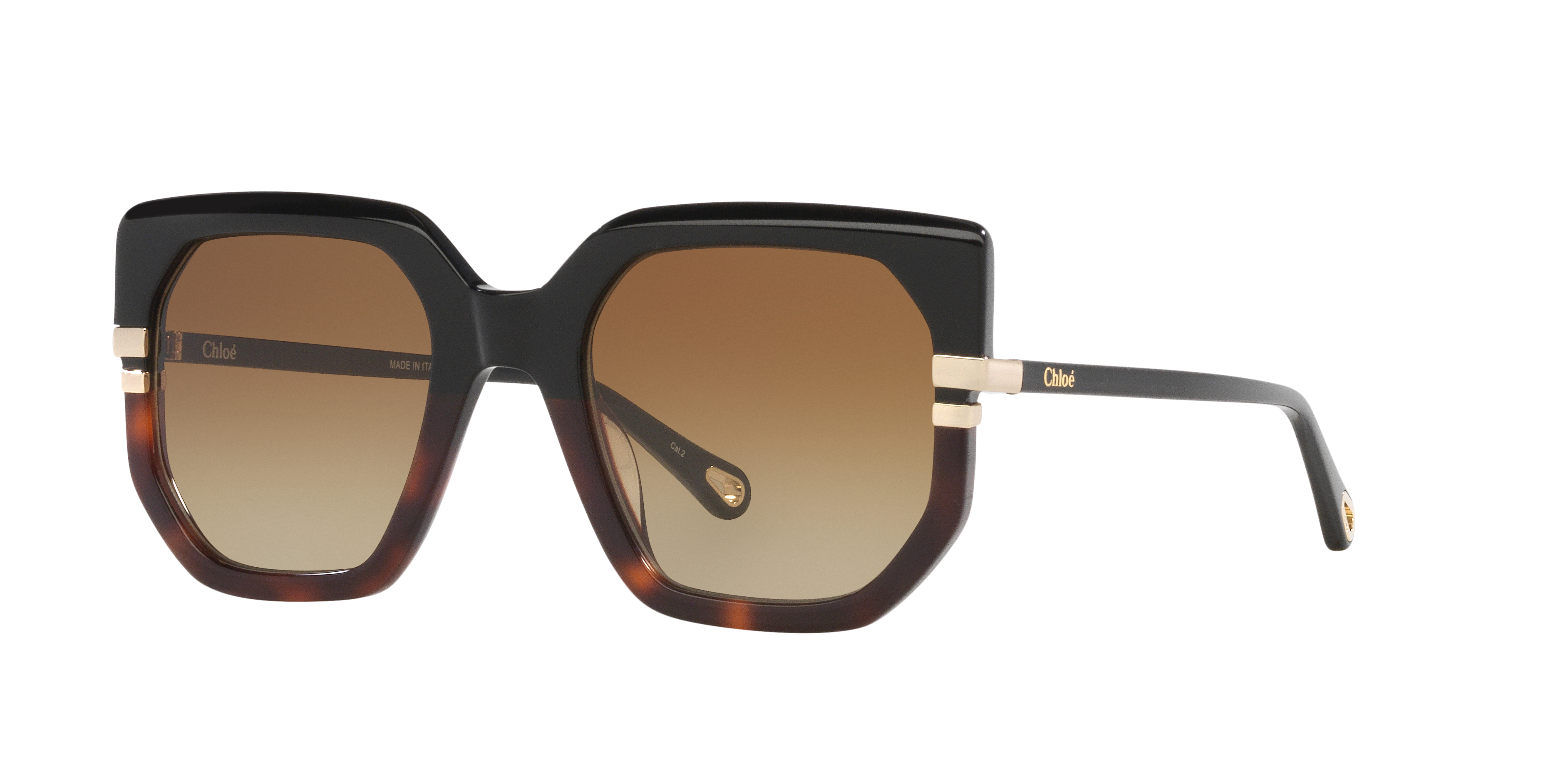 Chloé Womens Ch0240s Square-frame Acetate Sunglasses Black In Brown