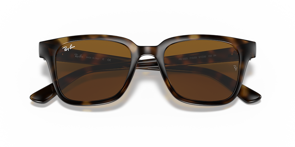 RAY-BAN RB4323 Light Havana - Unisex Sunglasses, B-15 Brown Lens