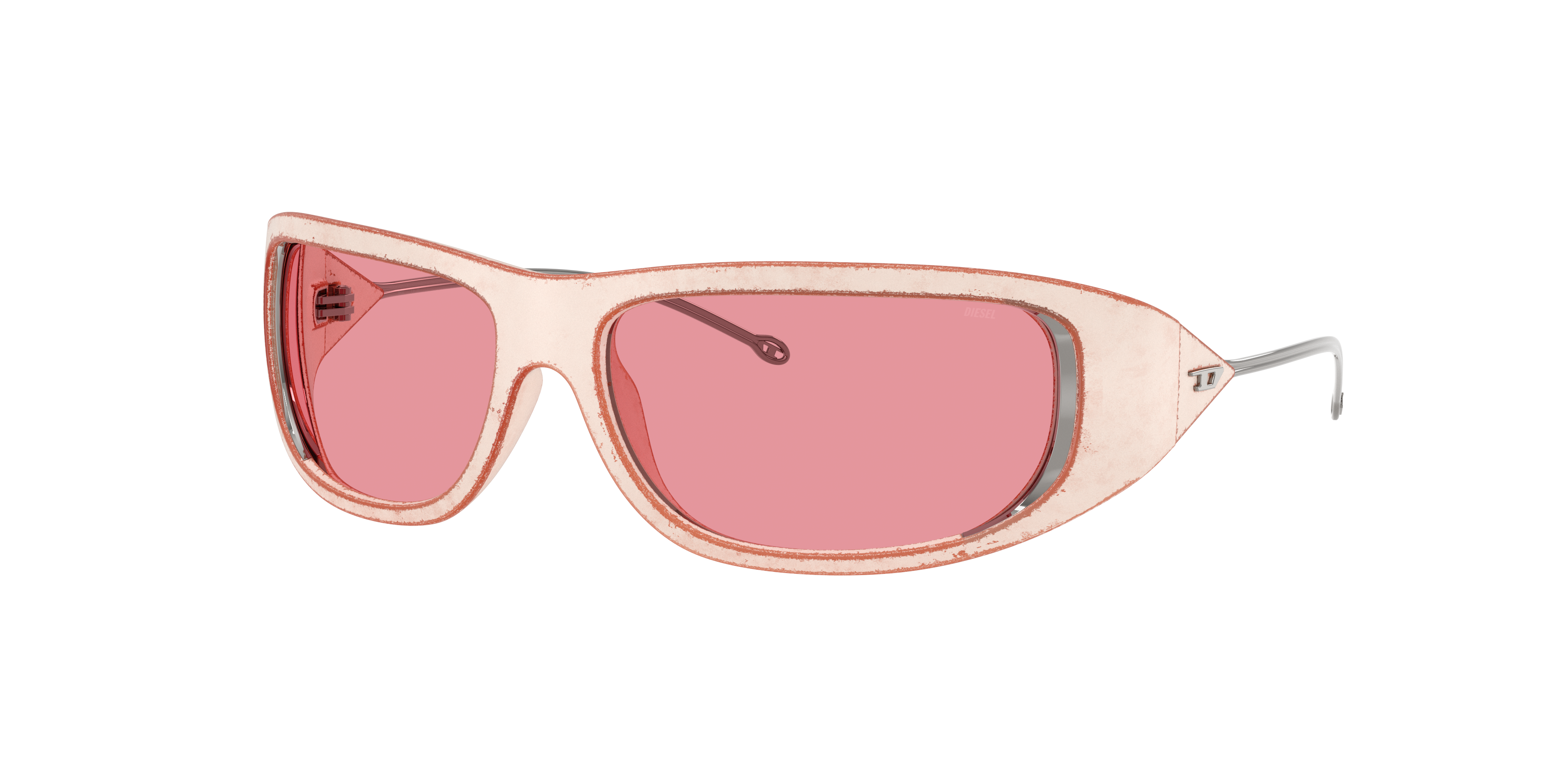 Diesel Unisex Sunglass Dl3001 In Pink Mirror Silver