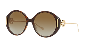 Gucci GG1337S M (54 - 22) with Brown lenses and Tortoise