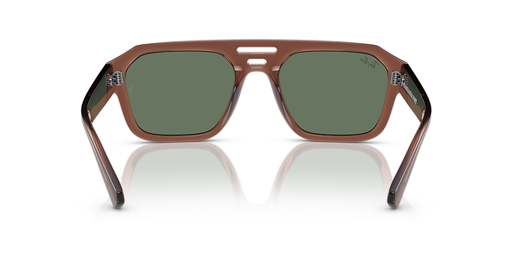 RAY-BAN RB4397 Corrigan Bio-Based Transparent Brown - Unisex Sunglasses, Dark Green Lens