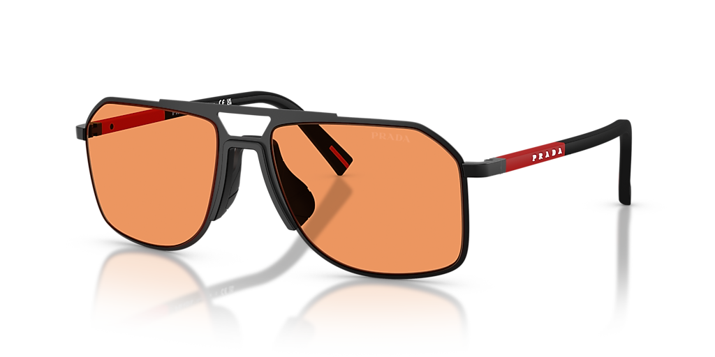 Prada Linea Rossa PS B51S L (56 - 17) with Orange lenses and Black