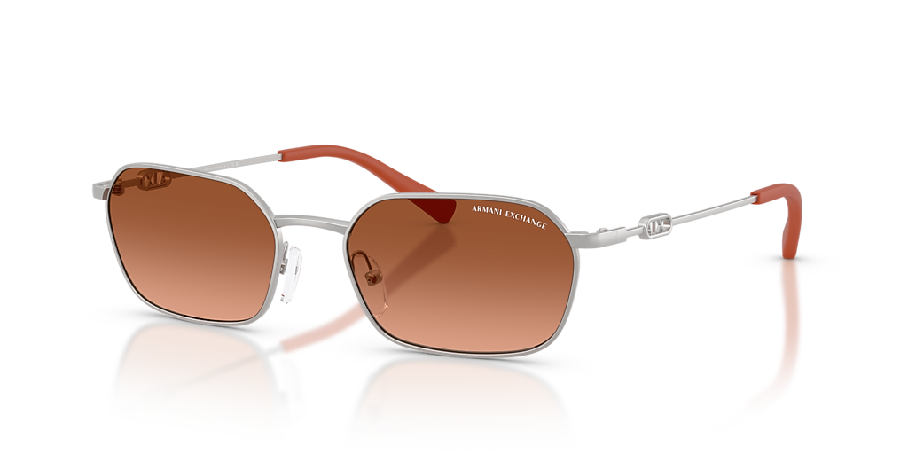 Armani Exchange AX2056S M (54 - 18) with Orange lenses and Silver