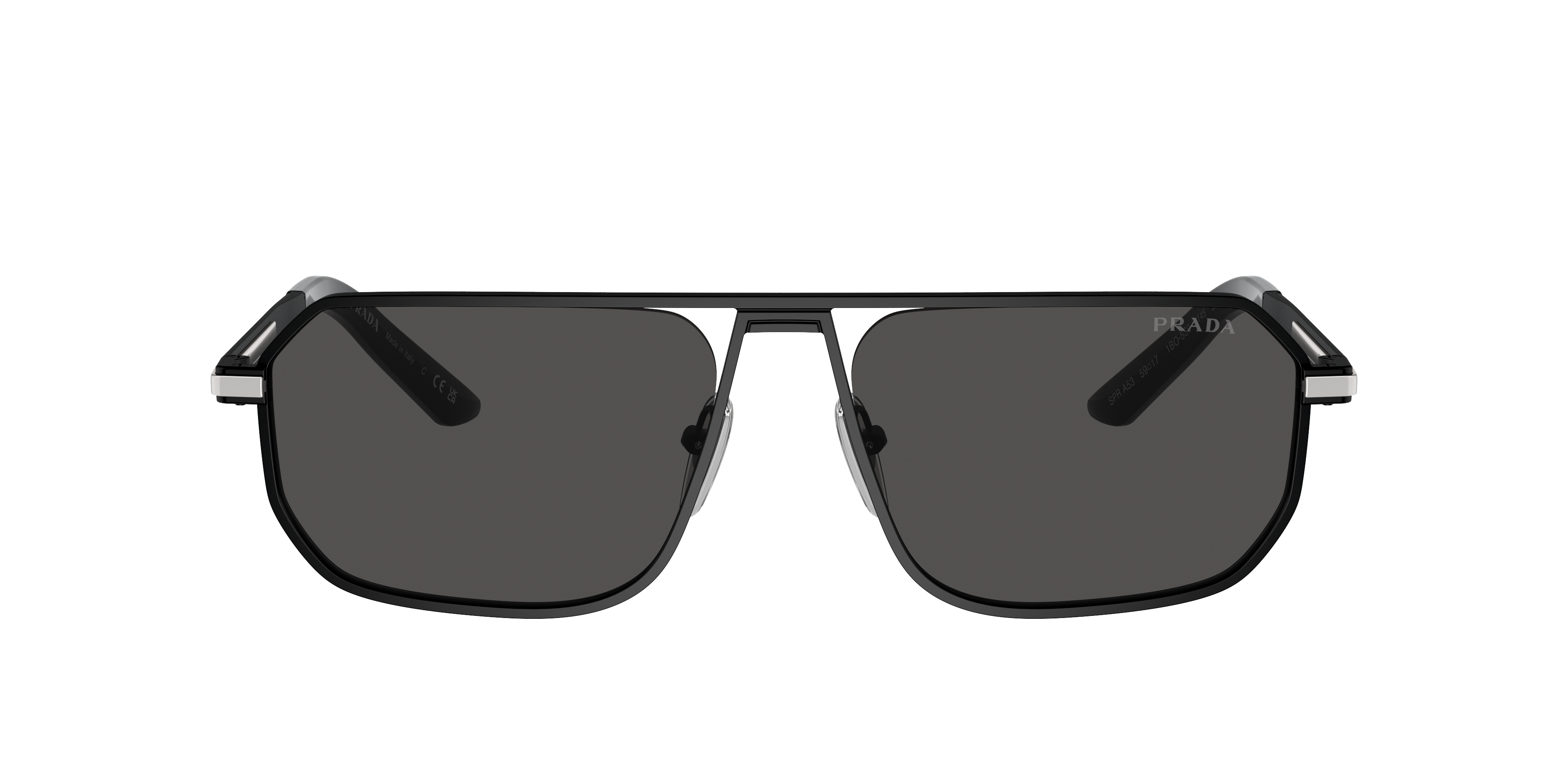 Prada PR A53S XXL (59 - 17) with Grey lenses and Black frame