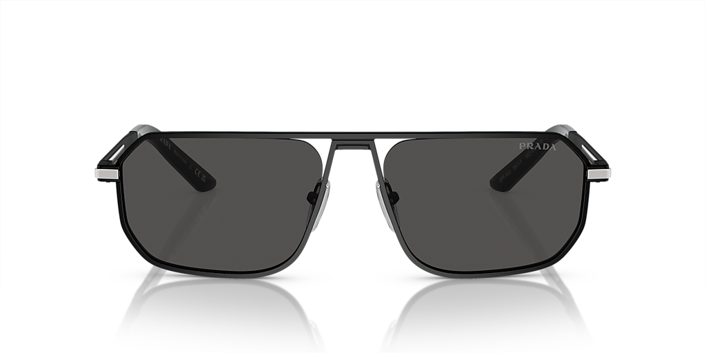 PRADA PR A53S Matte Black - Men Luxury Sunglasses, Dark Grey Lens