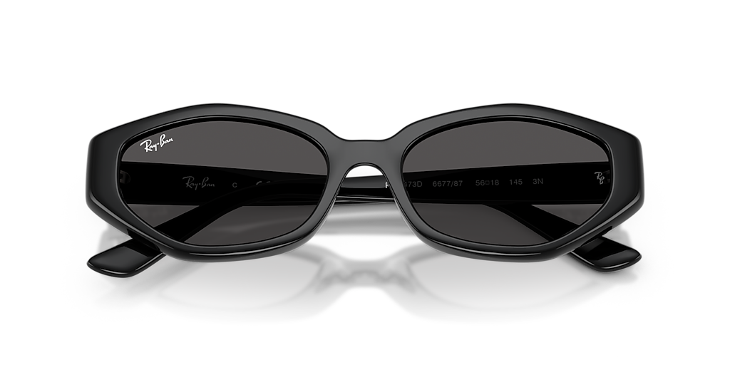 Ray-Ban RB4473D L (56 - 18) com Lentes Cinza e Armação Preto