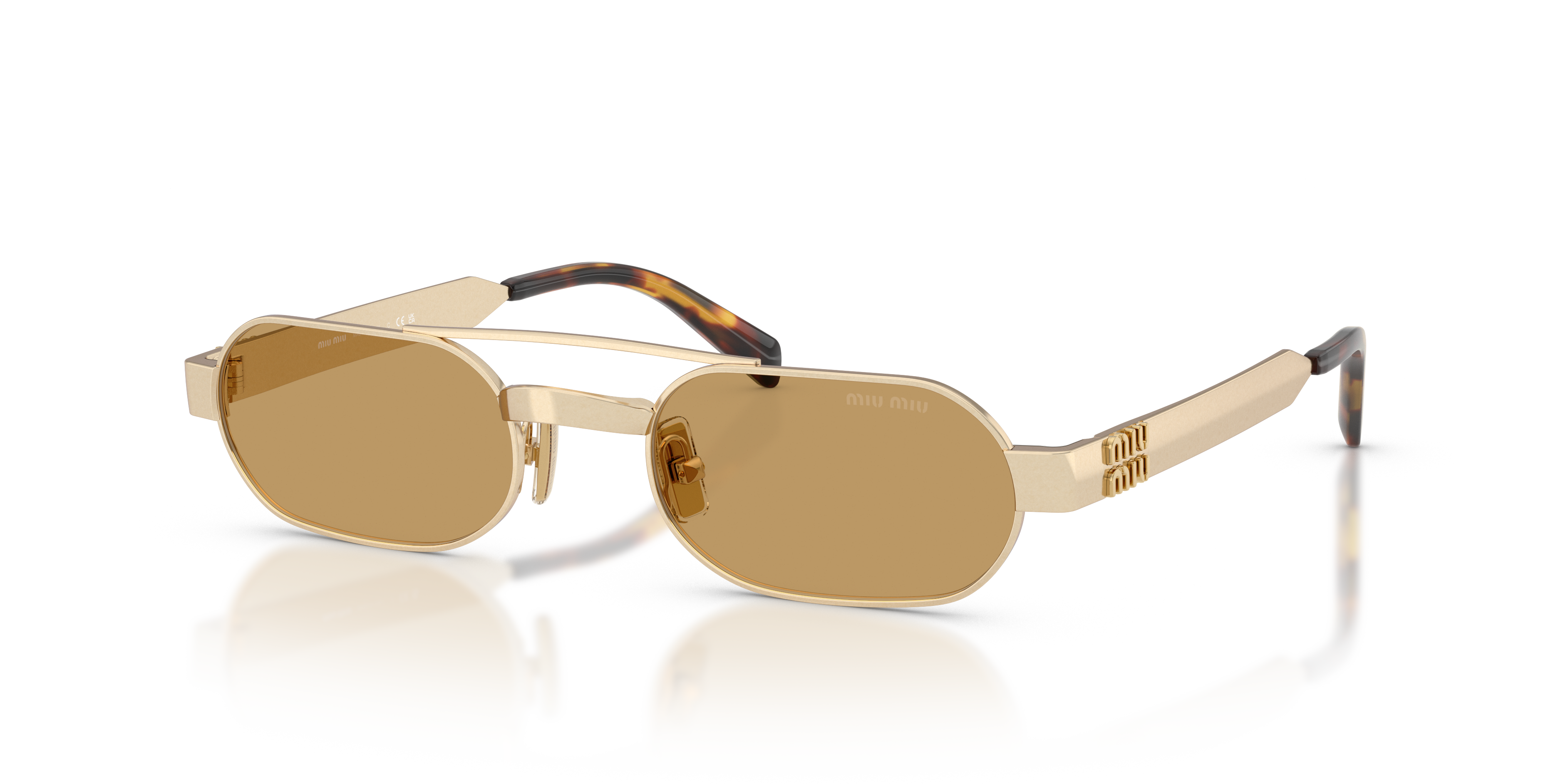 Miu Miu MU B52S L (52 - 21) with Brown lenses and Gold frame