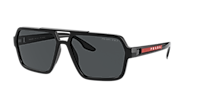 PRADA LINEA ROSSA PS 01XS Black - Men Sunglasses, Polarized Dark Grey Lens