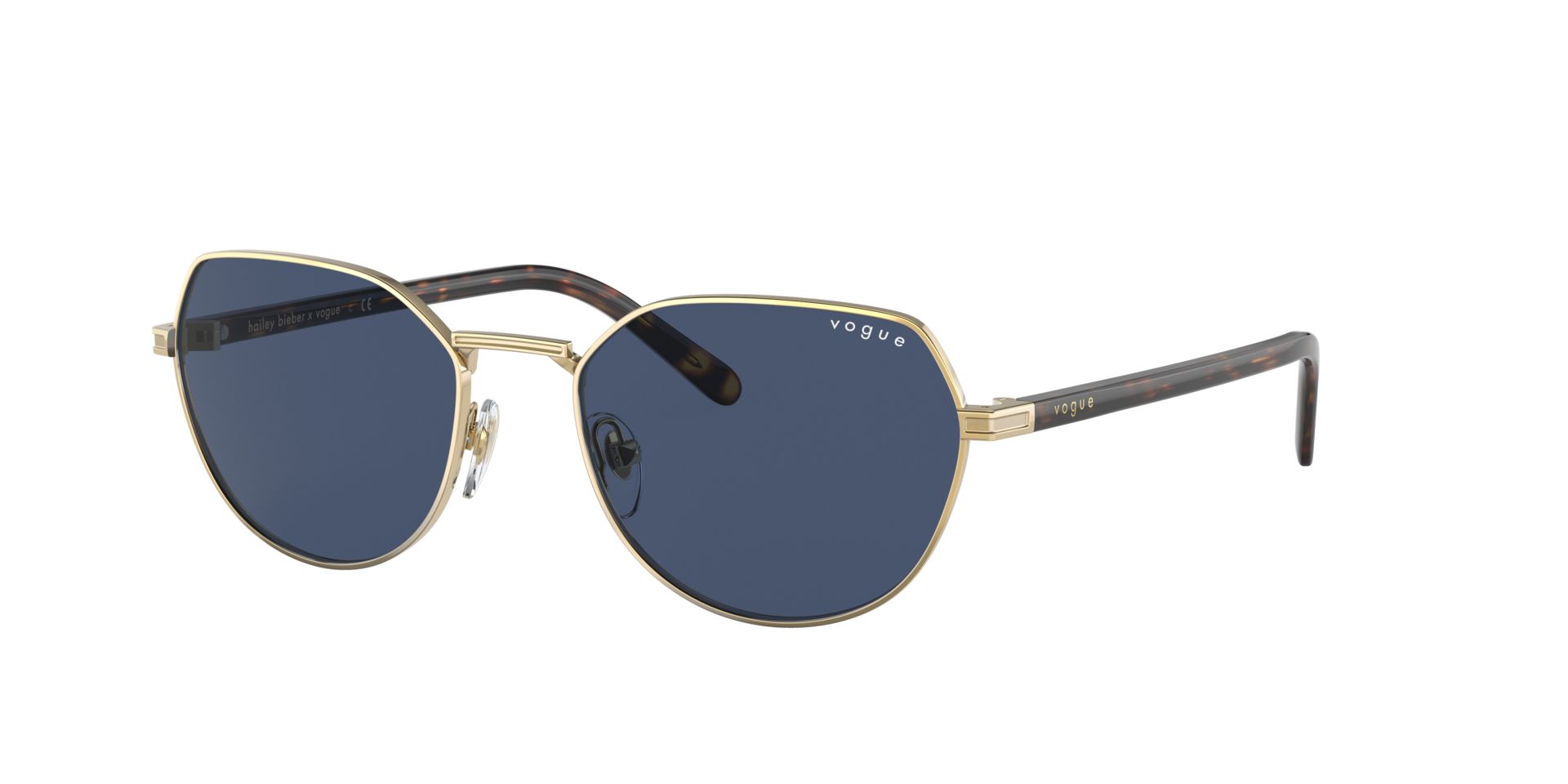 Vogue Eyewear Woman Sunglass VO4242S - Frame color: Gold, Lens color: Dark Blue