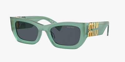 Miu Miu MU 09WS 53 Dark Grey & Ivy Opal Sunglasses | Sunglass Hut USA