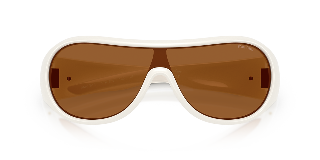 Miu Miu White Frame Sunglasses with Brown Lenses Miu Miu MU B14SU L (0 - 133) with Brown lenses and White  main image 4