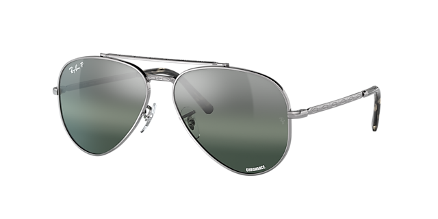 Ray-Ban RB3625 New Aviator 58 Silber/Braun & Gold Polarisiert 
