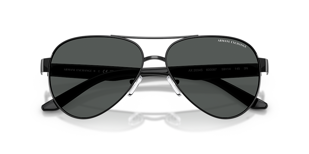 ARMANI EXCHANGE AX2034S Shiny Black - Men Sunglasses, Grey Lens