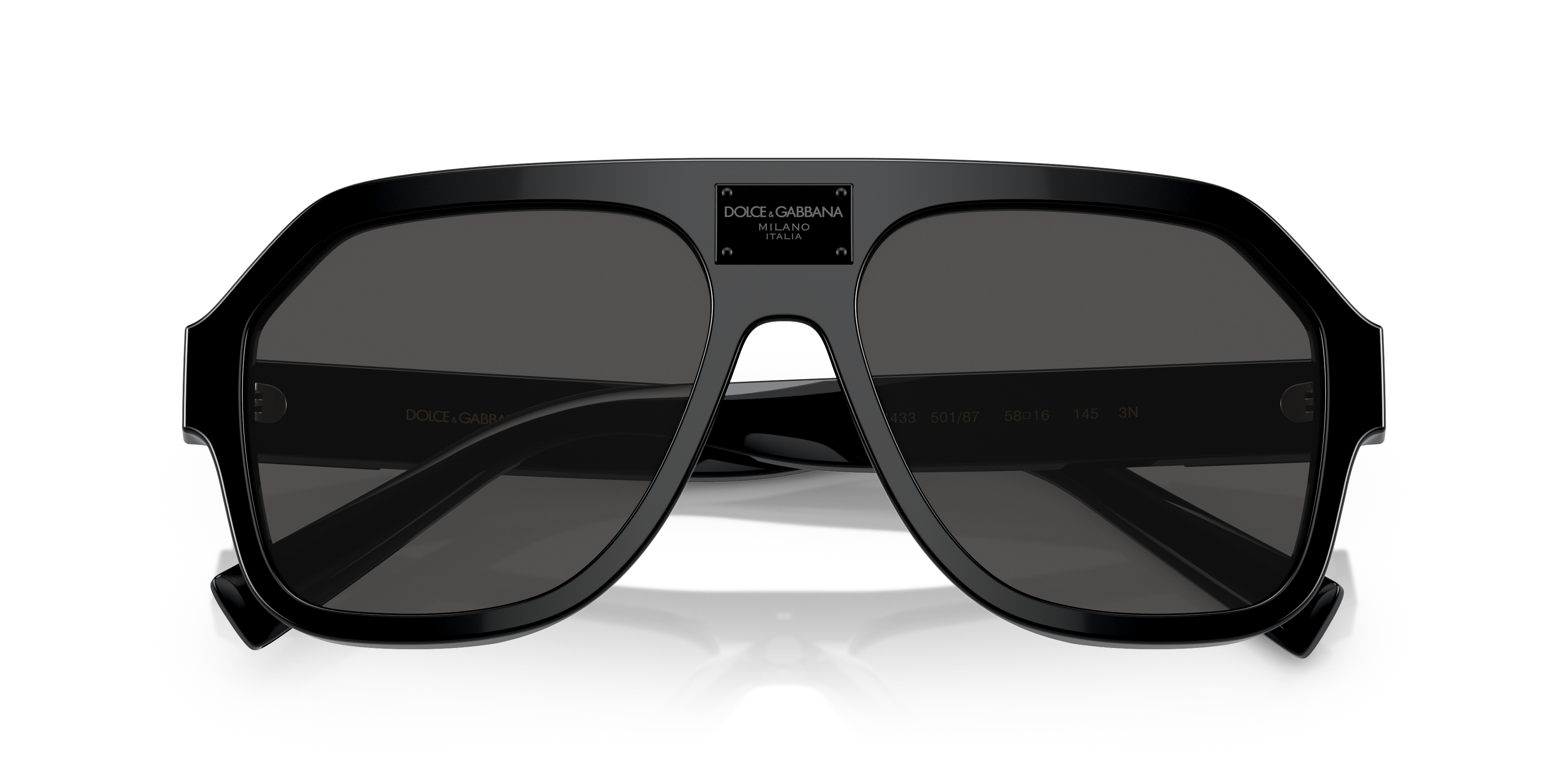 Dolce\u0026Gabbana DG4433 L (58 - 16) with Grey lenses and Black frame |  Sunglass Hut®