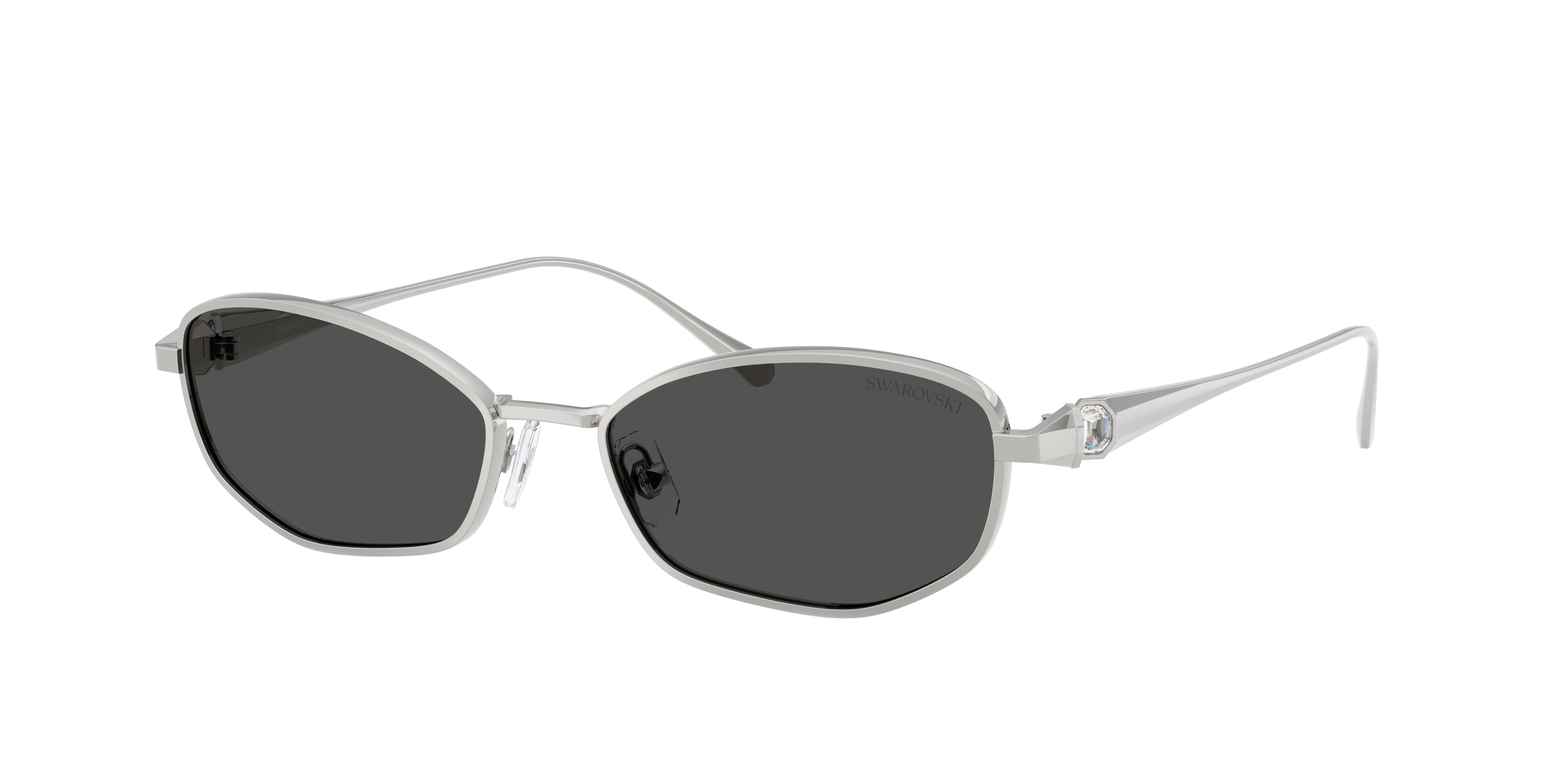 Swarovski Woman Sunglass SK7042 -  Frame color: Silver, Lens color: Dark Grey