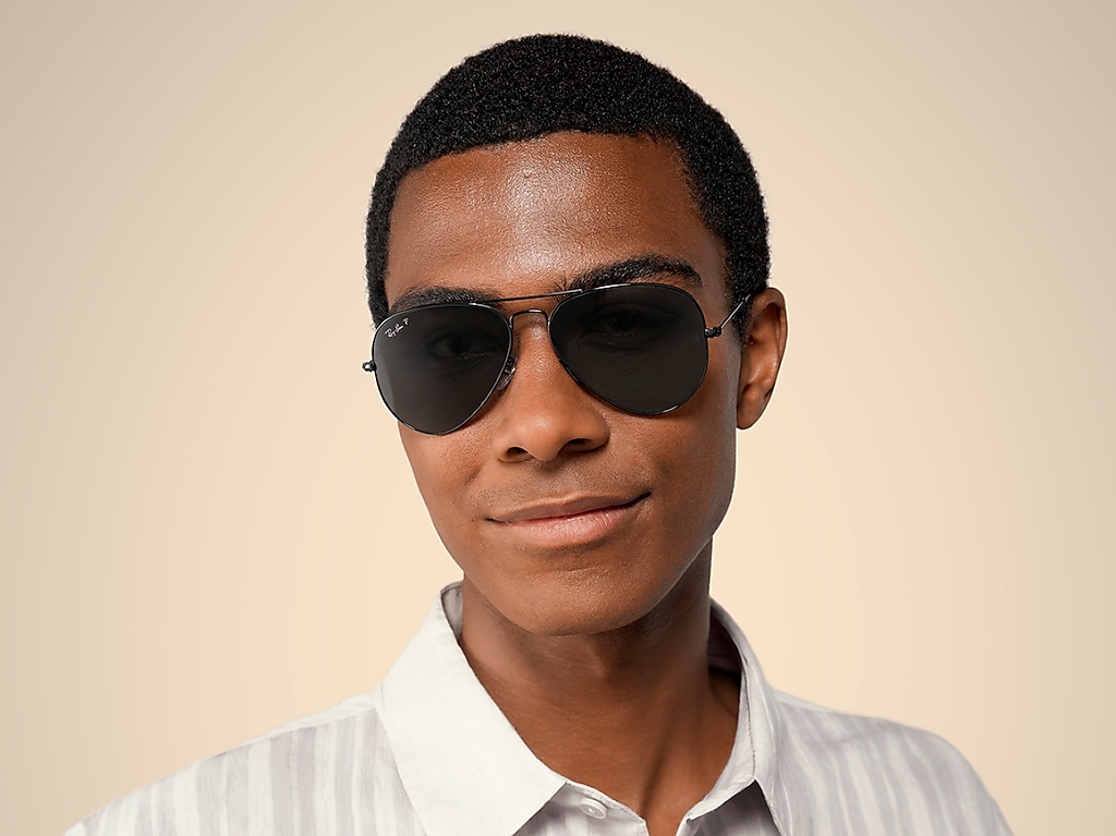 RAY-BAN RB3025 Aviator Total Black Black - Sunglasses, Black Lens
