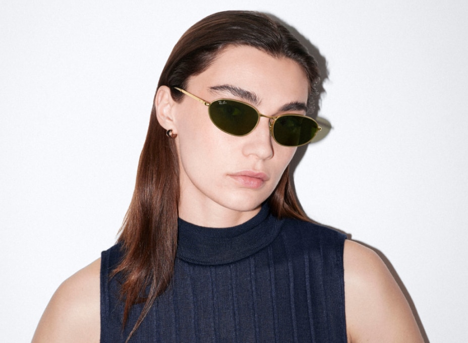 Ray-Ban Unisex Sunglass RB3734 - Frame color: Arista Gold, Lens color: Green