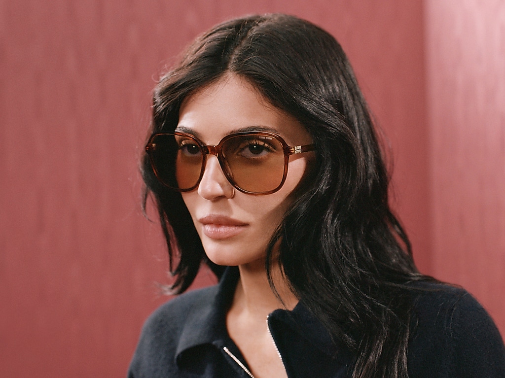 MIU MIU MU B01S Striped Tobacco - Women Luxury Sunglasses, Yellow Lens