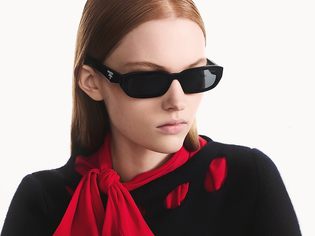 PRADA PR B06S Black - Women Luxury Sunglasses, Dark Grey Lens
