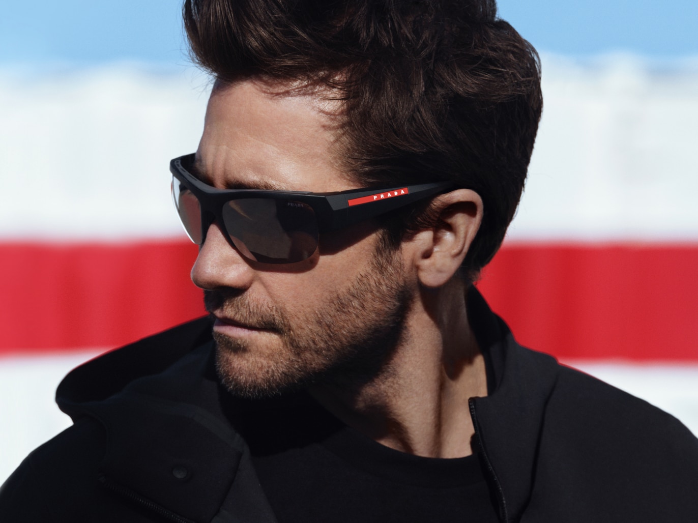 mens prada linea rossa sunglasses