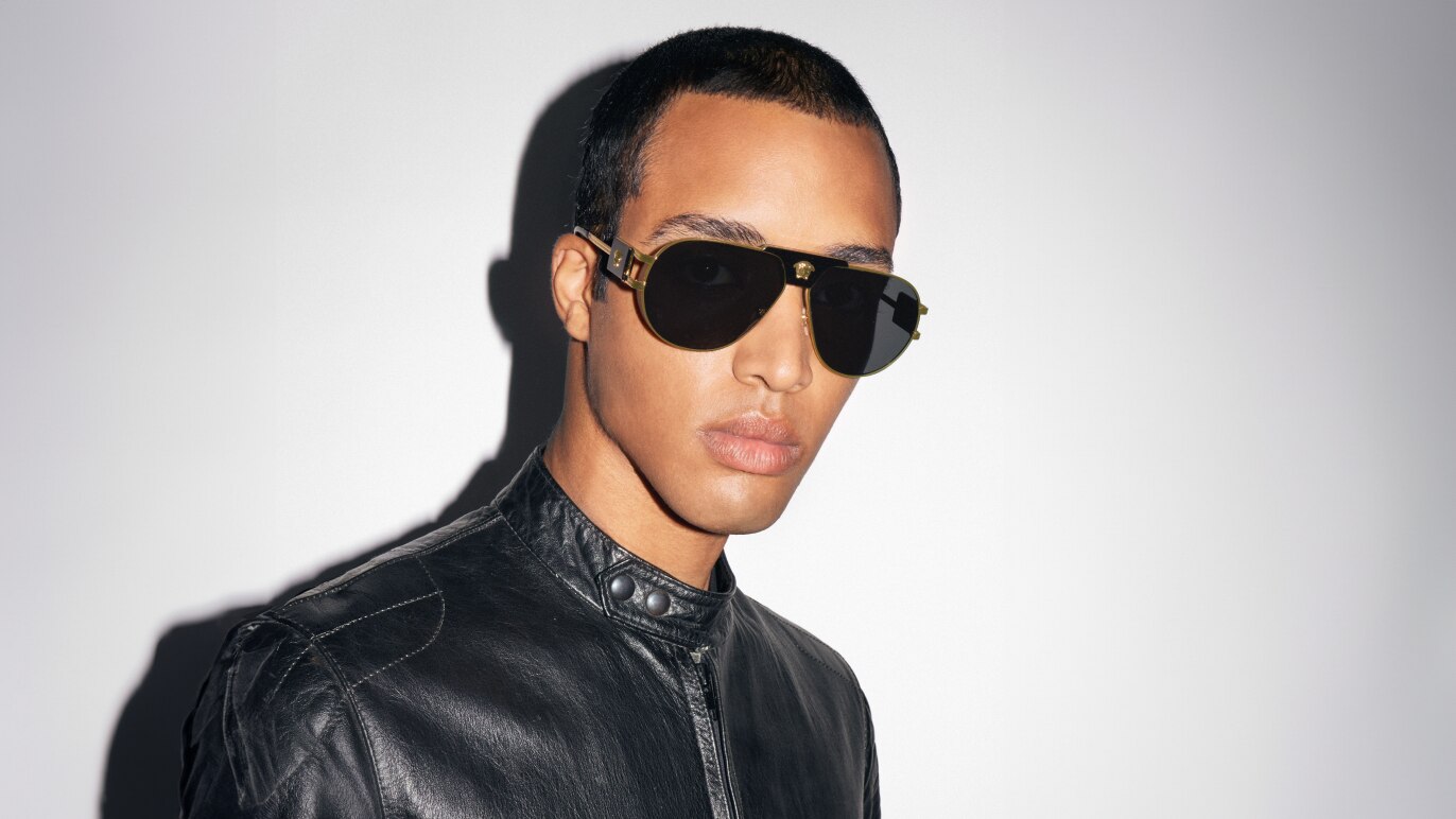 Versace VE2252 63 Dark Grey & Gold Sunglasses | Sunglass Hut USA