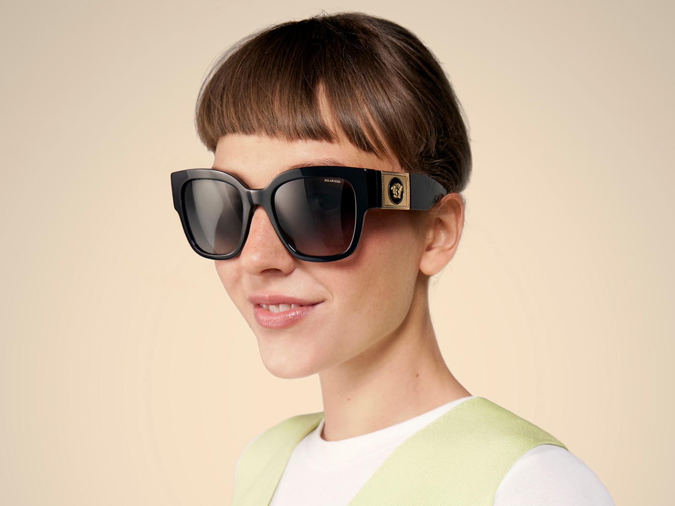 大人気versace NEW 40 VERSACE sneaker black gold leather stud Medusa