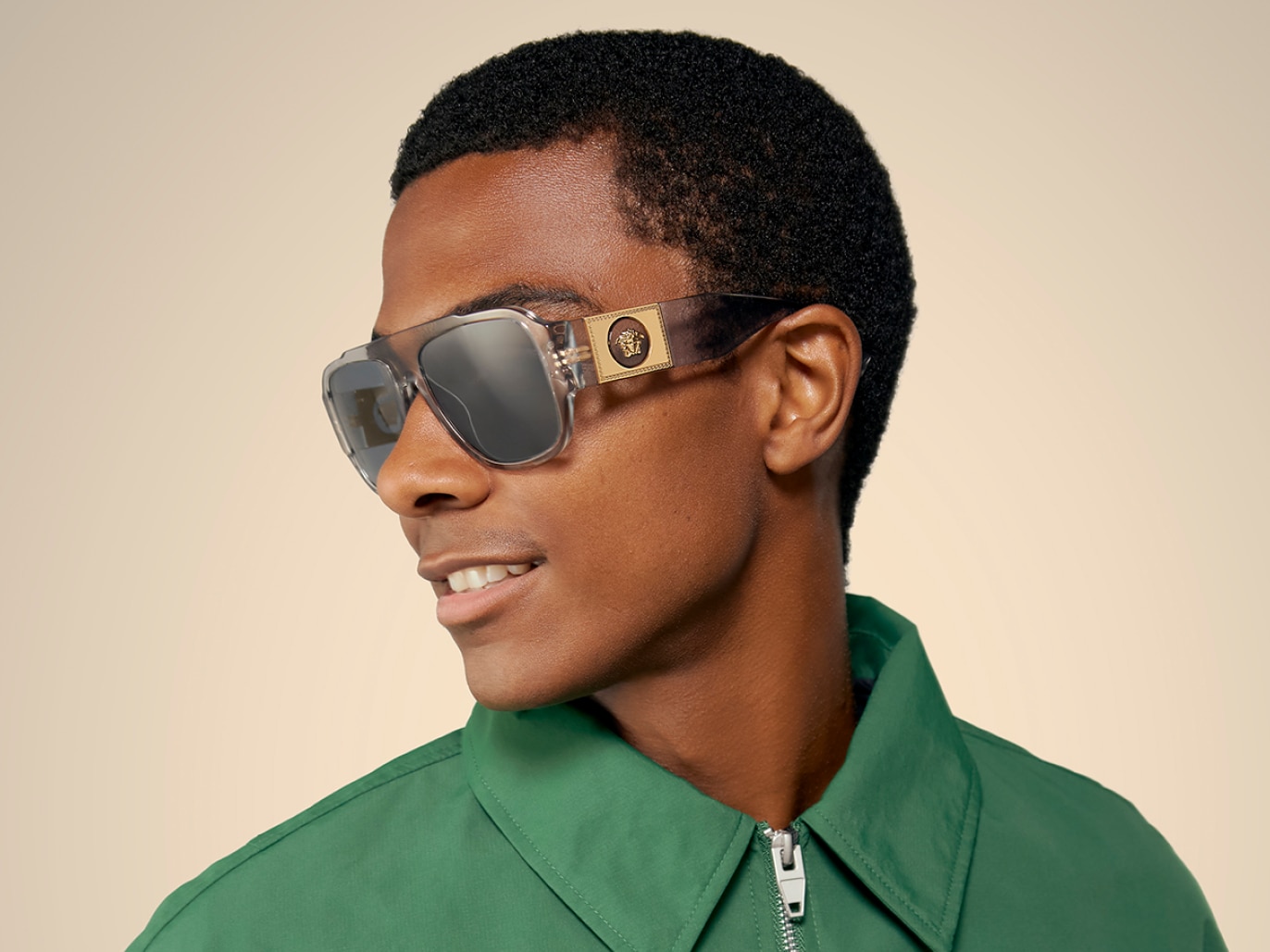 VERSACE スクエアトゥフロックヒルフツ 1012580DVT2P 1B00V Versace VE4436U L (57 - 18) with Blue lenses and Grey frame