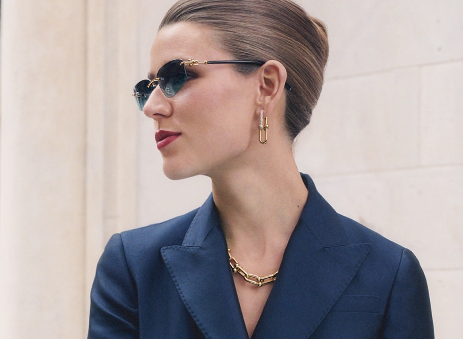 Tiffany & Co. TF3114 L (59 - 15) with Blue lenses and Gold frame