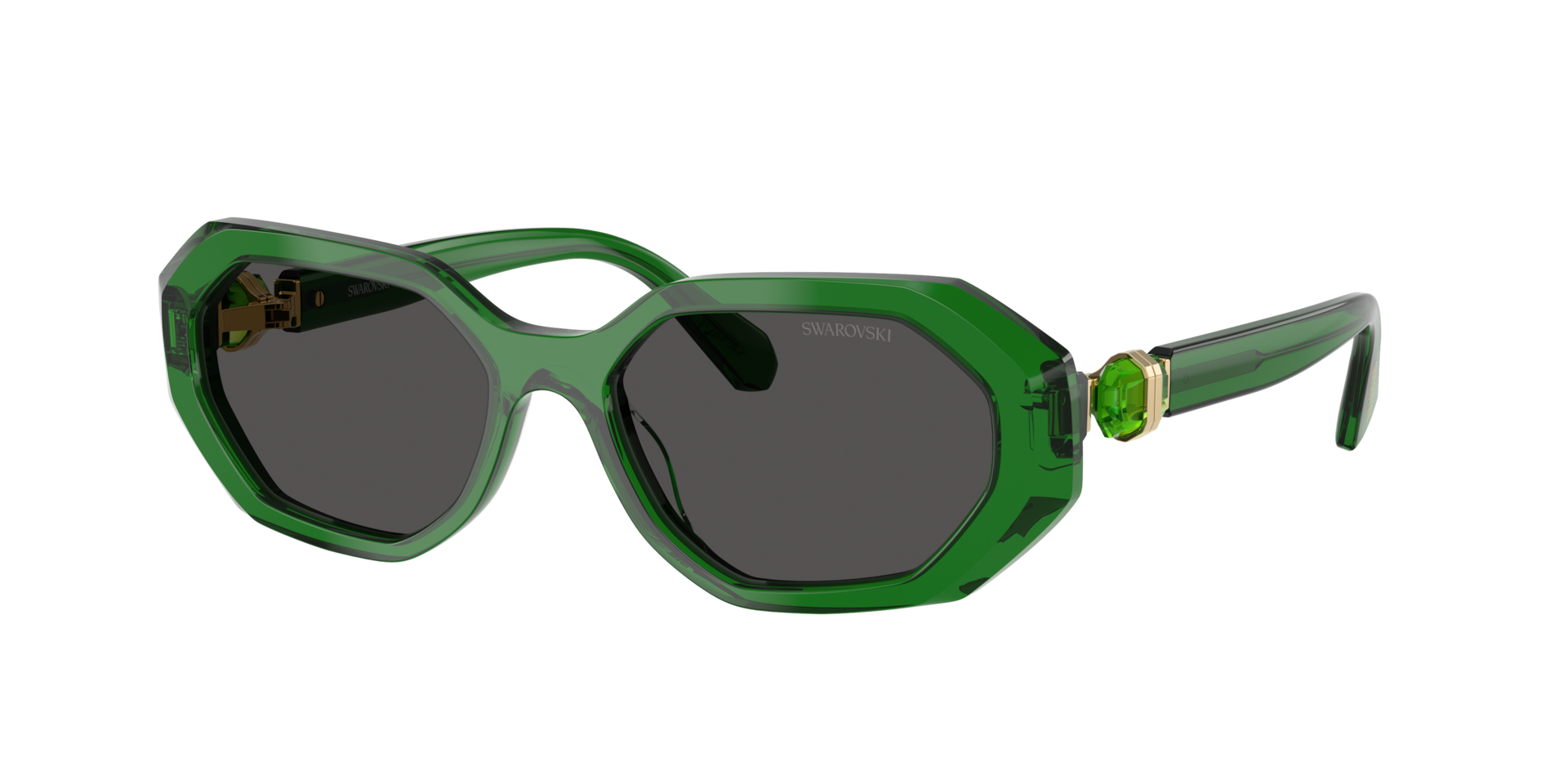 Swarovski Women's Grey Woman Sk6028 106487 Sunglasses Acetate Green Geometric Normal - Image 2