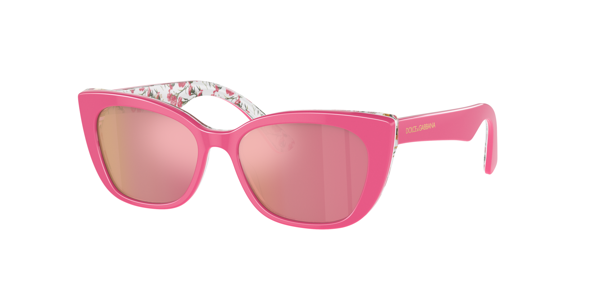 Dolce&Gabbana Unisex Sunglass DX4427 Kids -  Frame color: Pink On Pink Flowers, Lens color: Pink Mirror Rose Gold