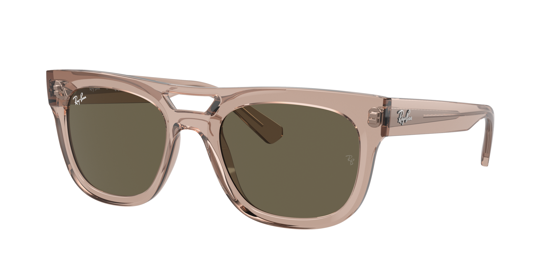 Ray-Ban Unisex Sunglass Phil Bio-Based -  Frame color: Transparent Light Brown, Lens color: Brown