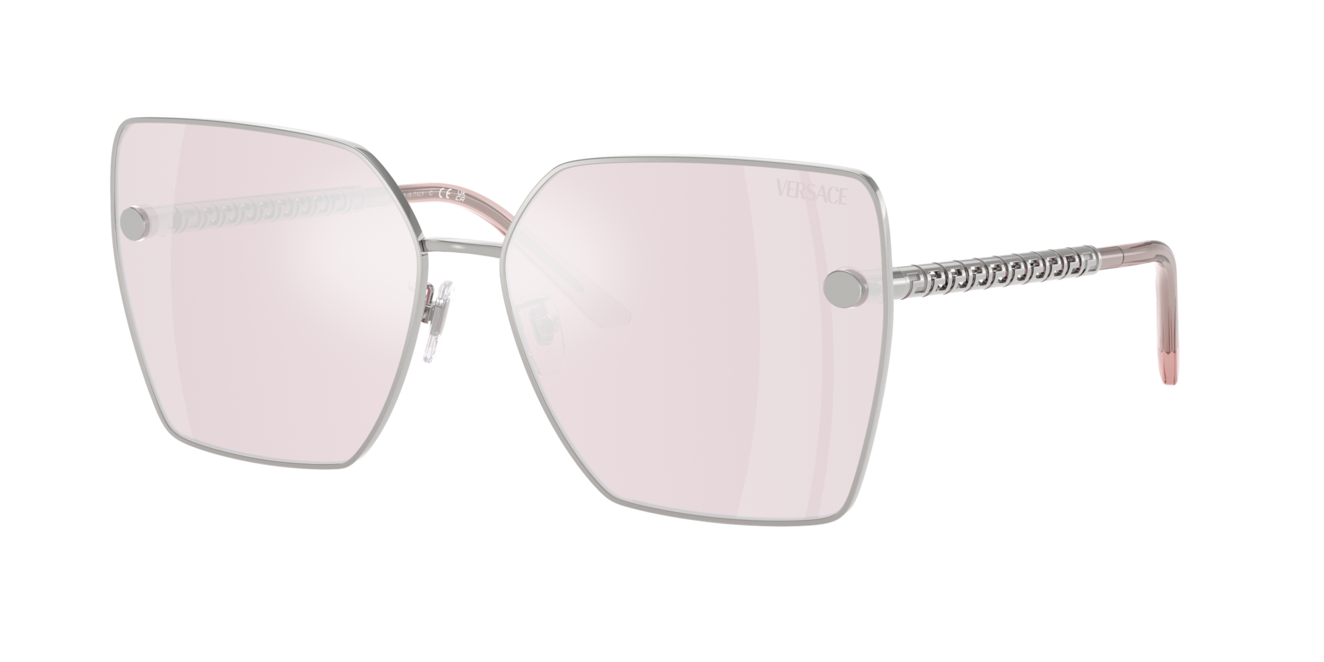 Versace Woman Sunglass VE2270D -  Frame color: Silver, Lens color: Pink Mirror White
