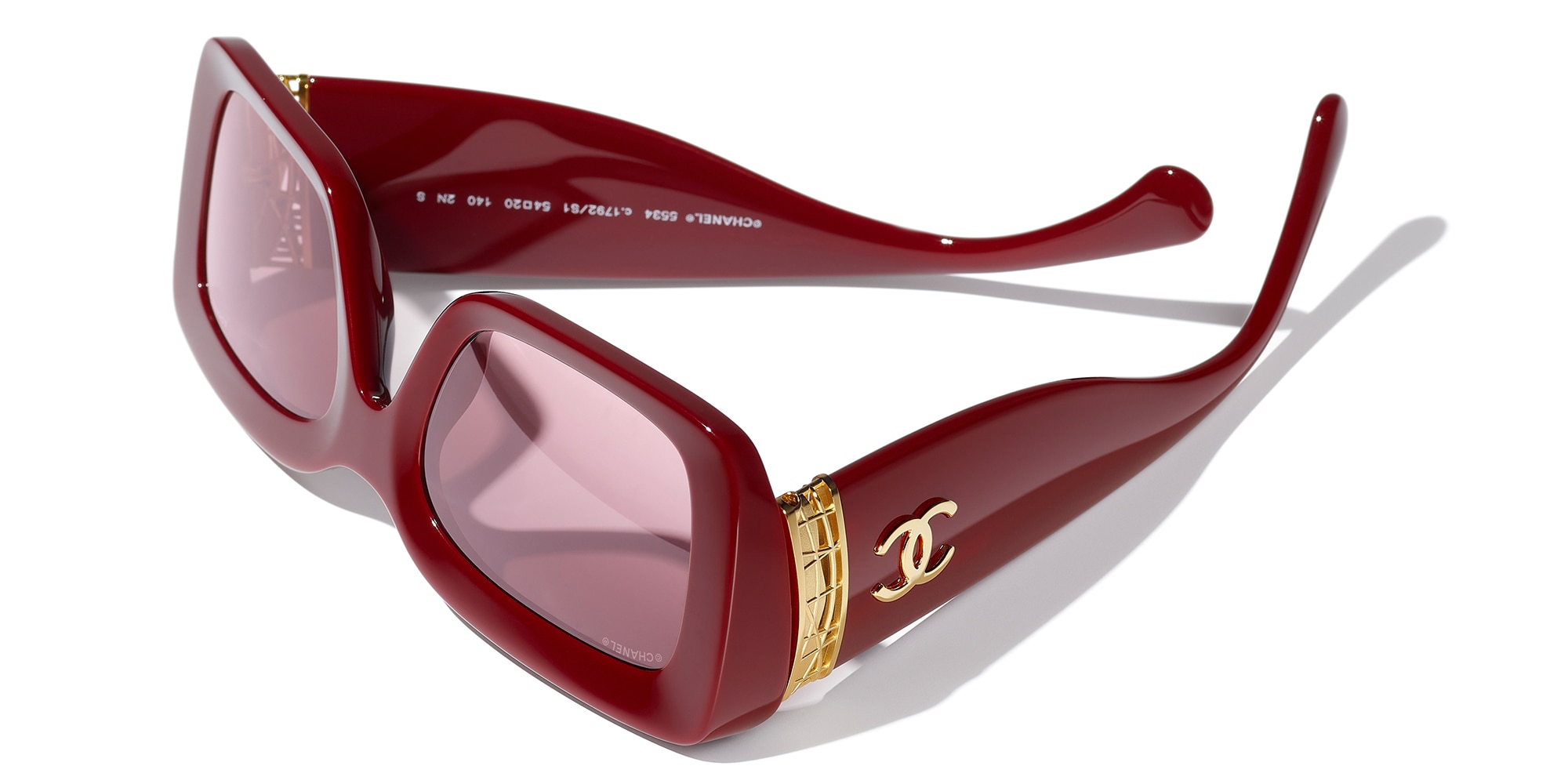 Chanel Rectangle Sunglasses CH5534 L (54 - 20) with Pink lenses