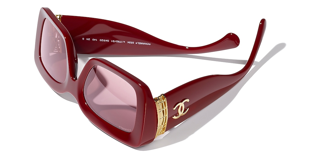 Chanel Rectangle Sunglasses CH5534 L (54 - 20) with Pink lenses