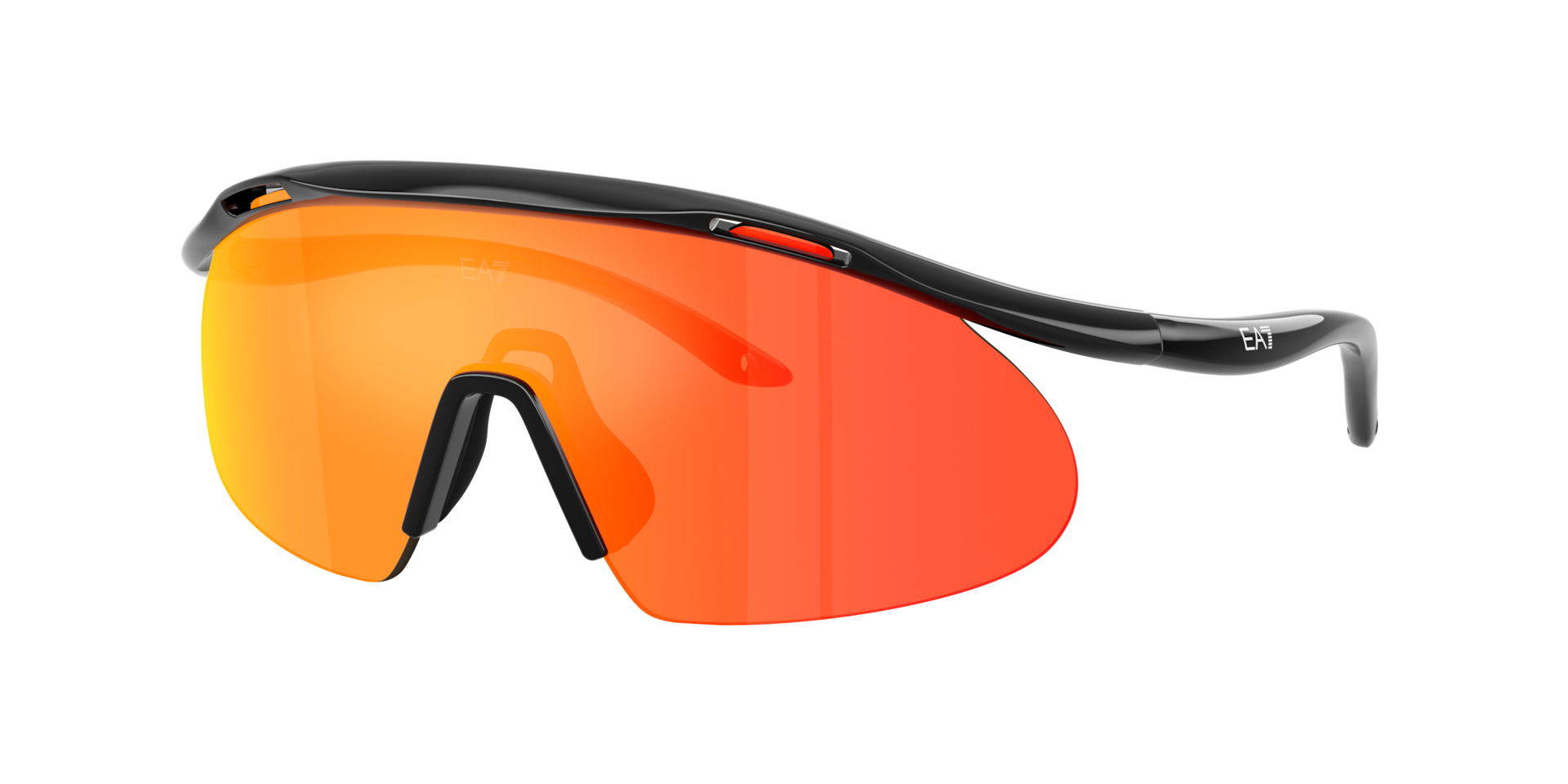 EA7 Homme Sunglass Q74008 - Couleur du Monture Noir brillant Couleur de Lentille Dark Brown Mirror Tangerine 158 €