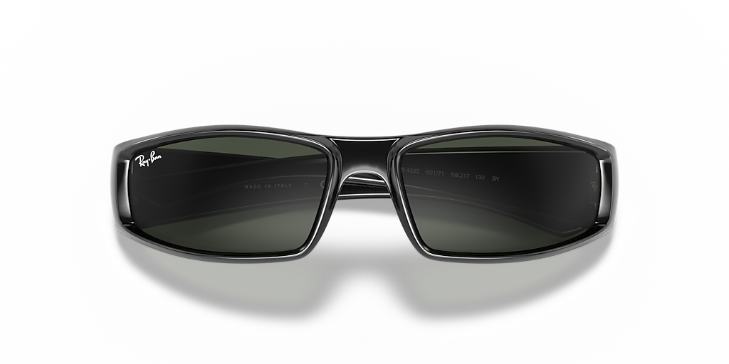 Ray-Ban RB4335 S (58 - 17) with Green lenses and Black frame