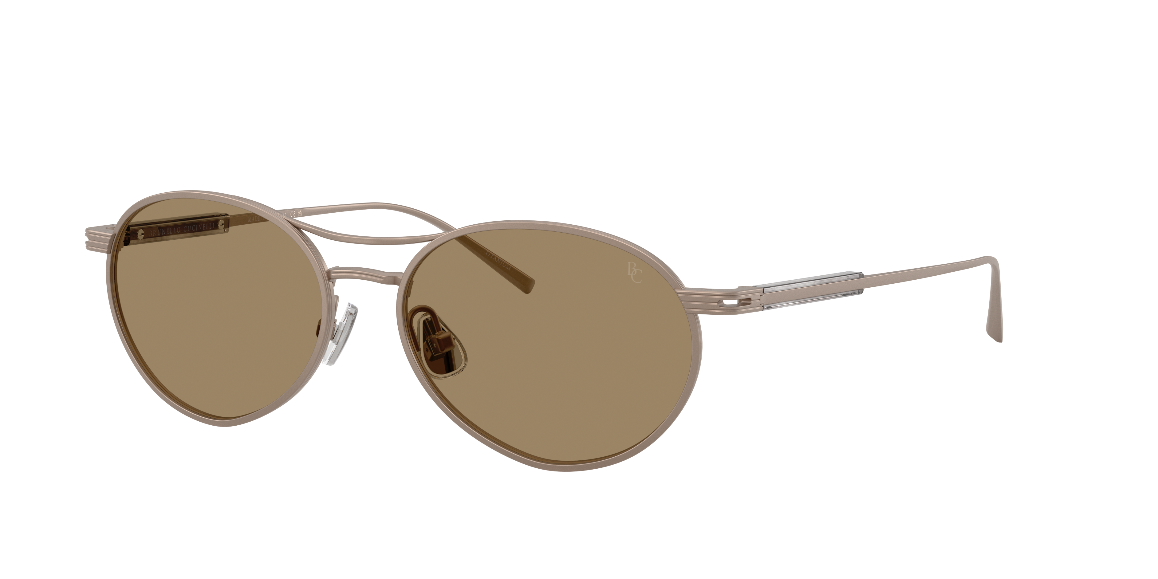 Brunello Cucinelli Unisex Sunglass BC2019ST -  Frame color: Oro Rosa, Lens color: Nocciola
