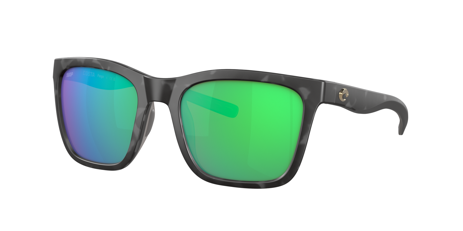 Costa Woman Sunglass Panga -  Frame color: Matte Gray Tortoise, Lens color: Green Mirror