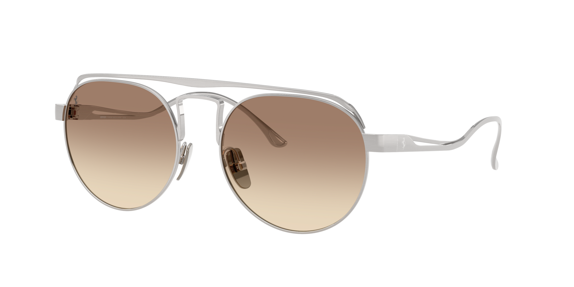 Ferrari Unisex Sunglass FH1025T -  Frame color: Brushed Grey, Lens color: Gradient Dark Brown
