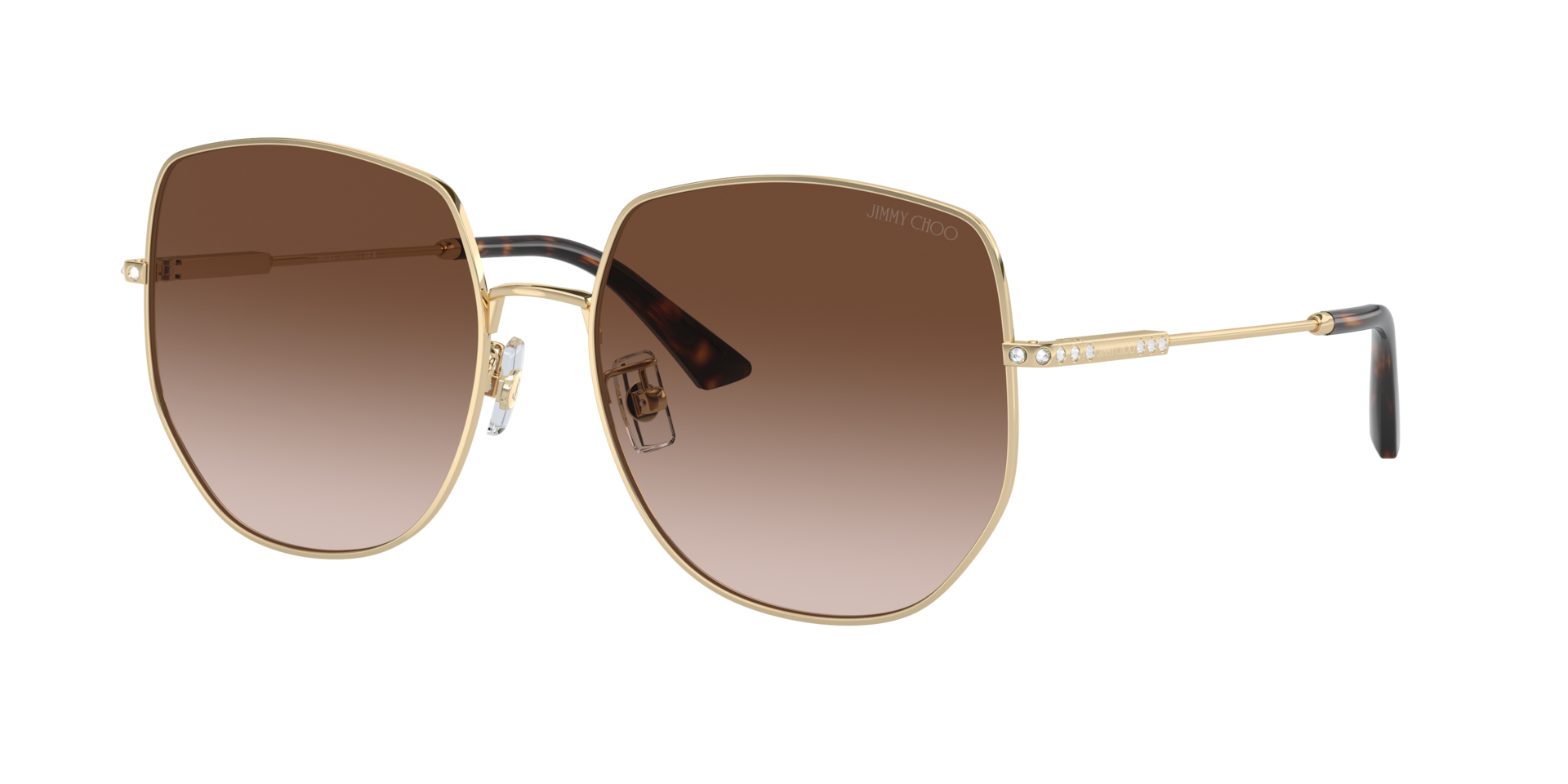 Jimmy Choo Femme Sunglass JC4006BD - Couleur du Monture Or Ple Couleur de Lentille Dgrad Marron 160 €